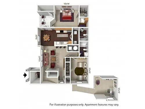 Floor plan E Plan - 2 Bed/2 Bath with Loft*