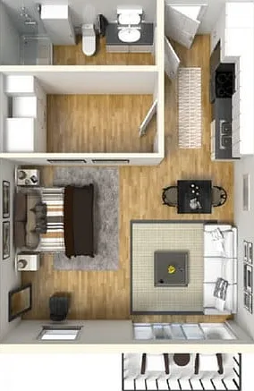Studio / 1 Bath - 540 SF Studio / 1 Bath - 540 SF