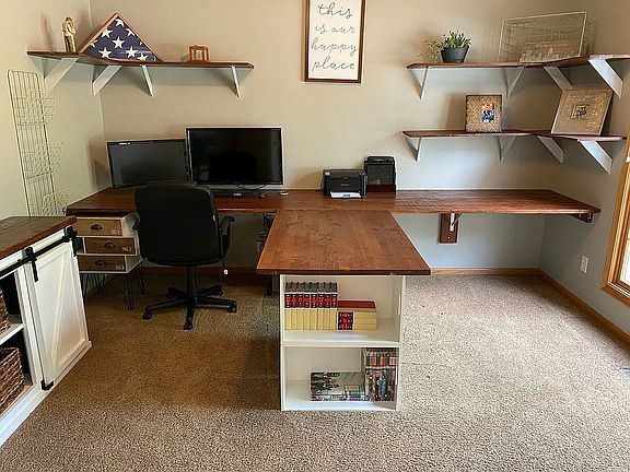 Office with built-in desk