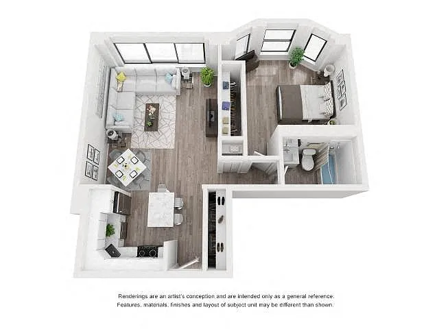 Floor plan 1 Bedroom Tier 03