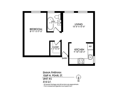 Floor plan 1 Bedroom, 1 Bath