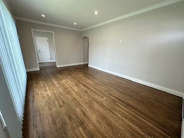 Living Room. Newly redone hardwood floors