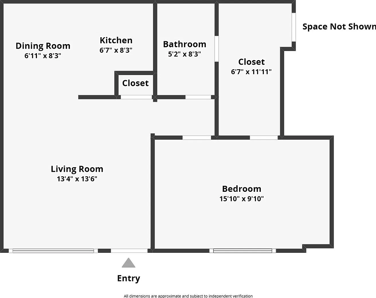 1 Bedroom 1 Bath with Walk-in Closet — Photo 3