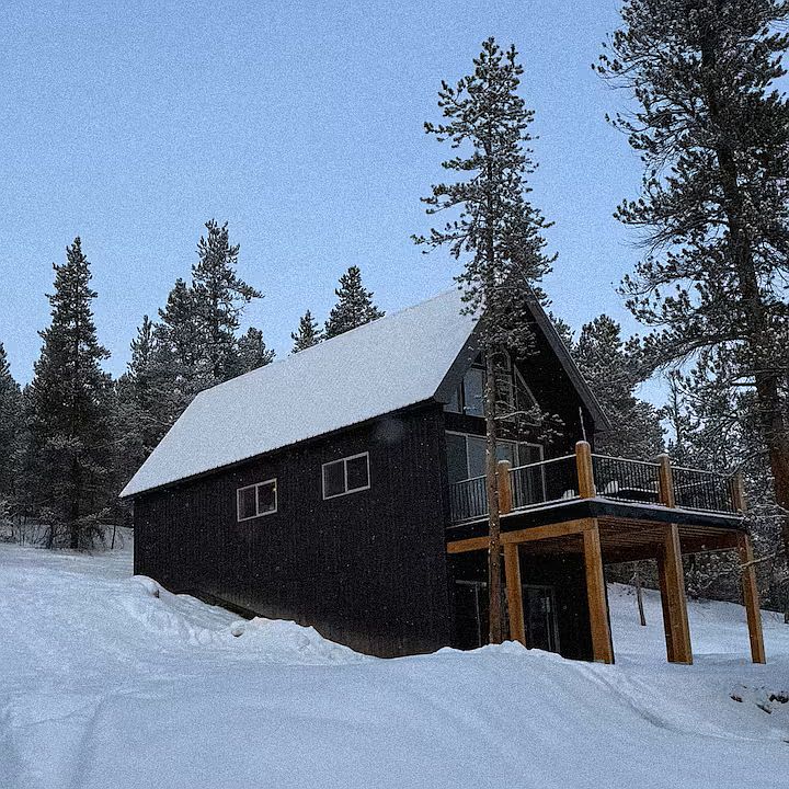 Exterior view, fresh snowfall