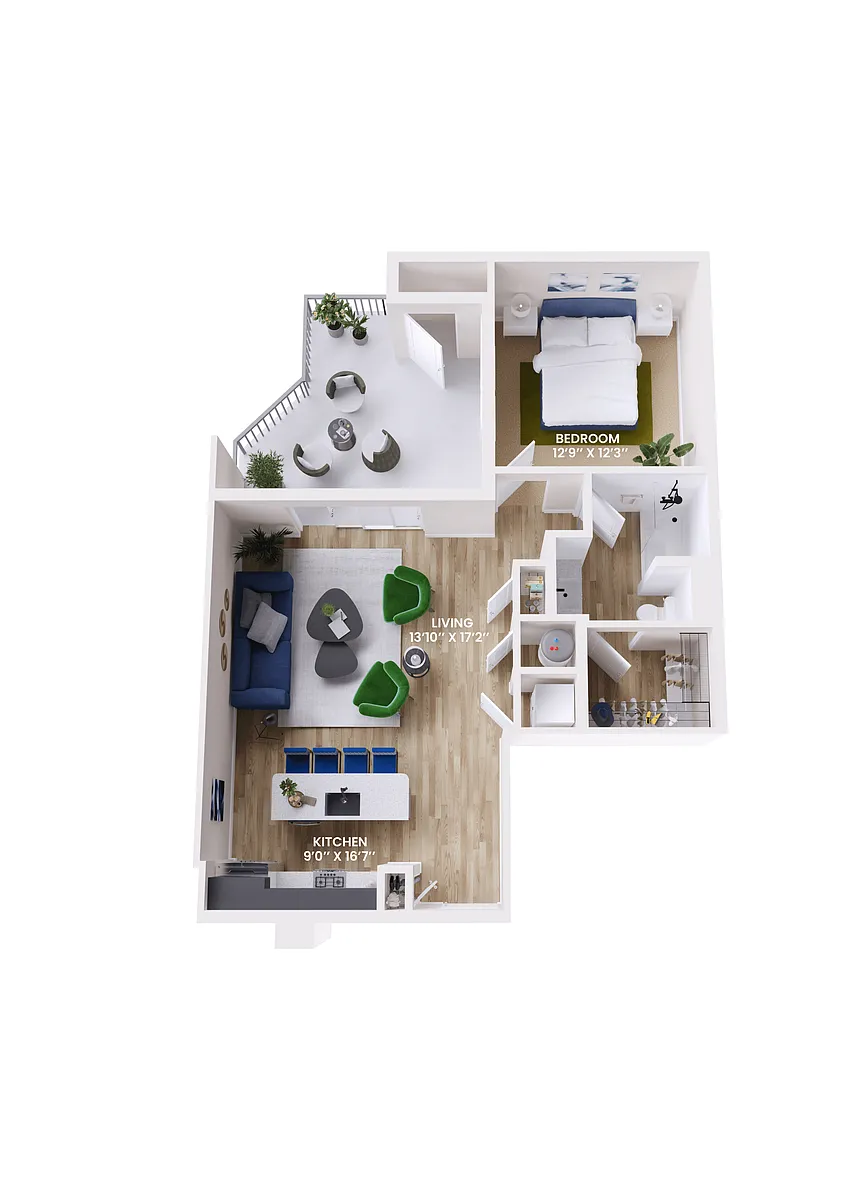 Floor plan A4 One Bedroom