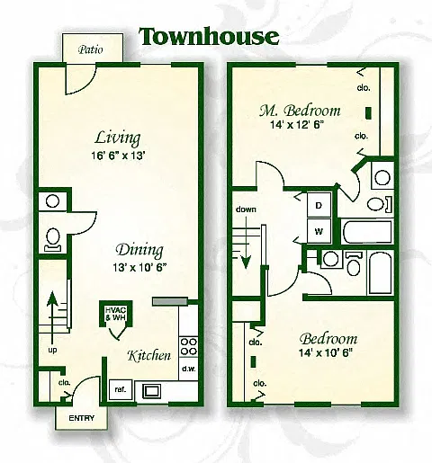 Floor plan The Manteo Townhouse