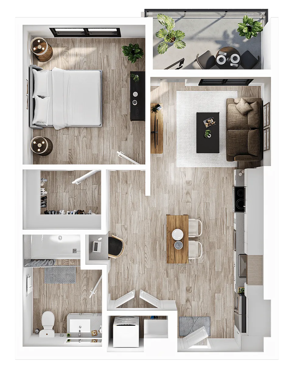 Floor plan One Bedroom-A3