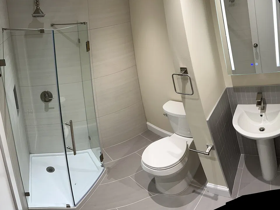 Bathroom panorama photo.