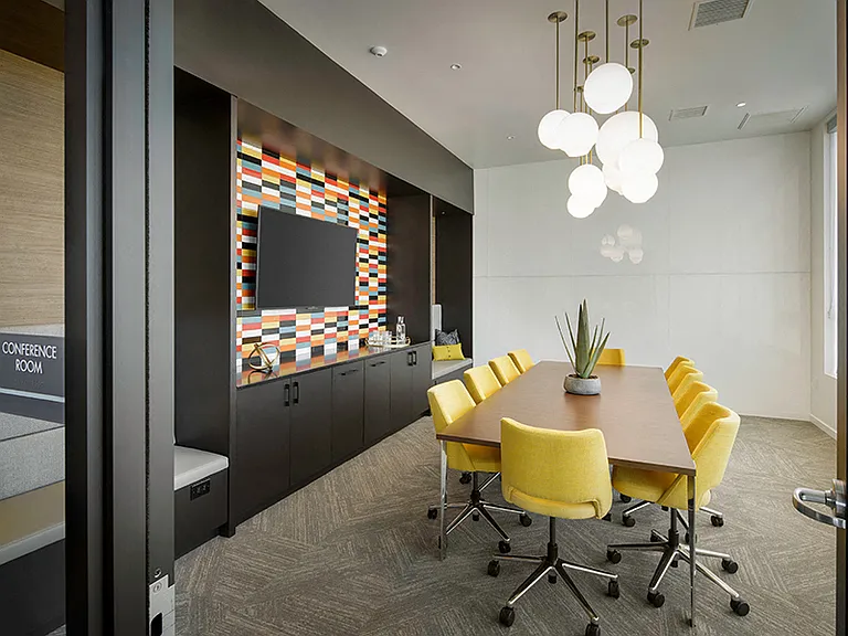 Host a meeting or work from home in the community conference room