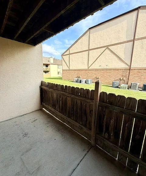Enclosed patio off sliding glass doors
