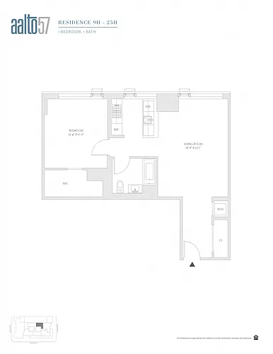 Floor plan 1 Bed/1 Bath-1F