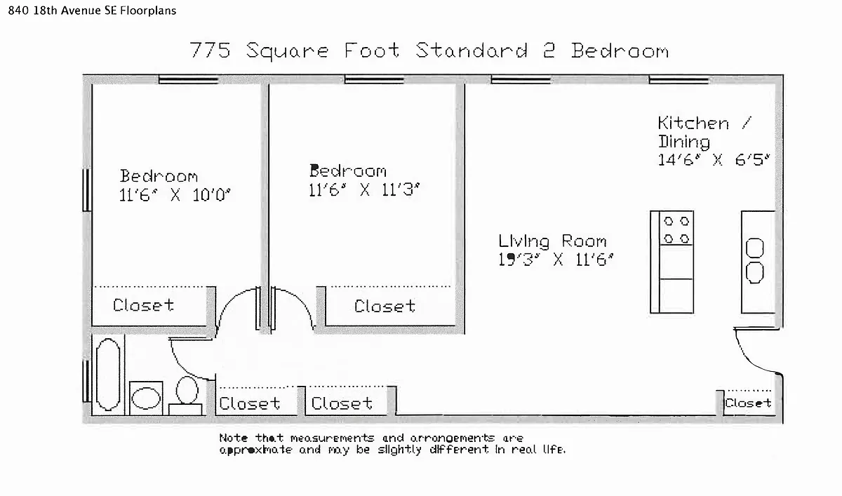 Floor plan 2 Bedroom