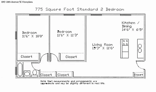 Floor plan 2 Bedroom