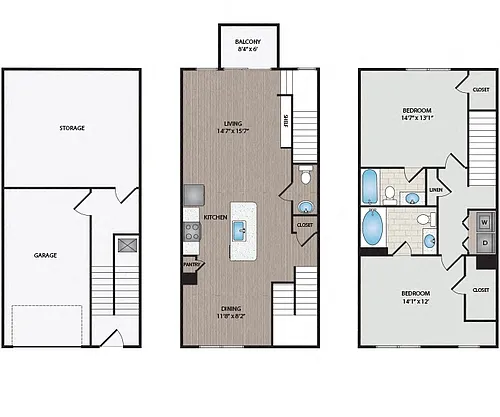 Floor plan Wakefield / Walnut Townhomes