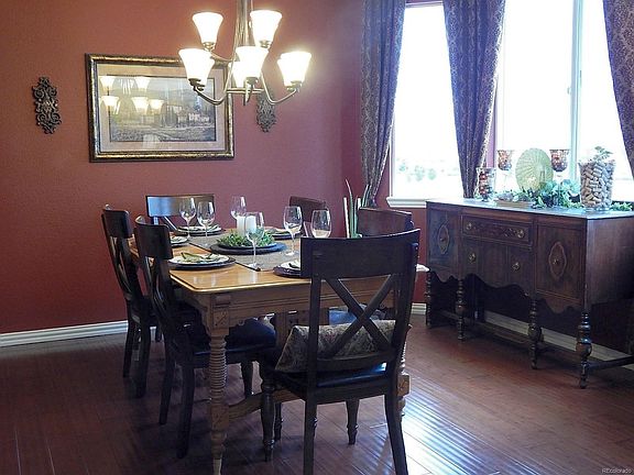 Large Formal Dining area with Bay Window and a view
