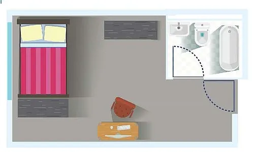 Floor plan Small Suite - Student Only