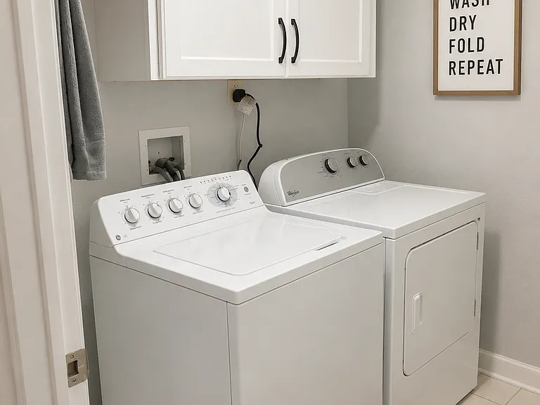 In unit full size washer and dryer