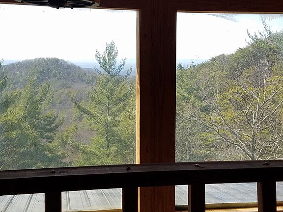 Looking out the back upstairs hallway