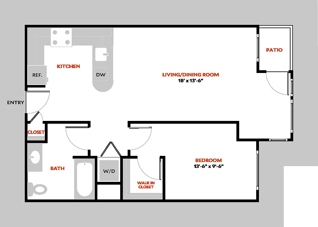 Floor plan Plan 1E