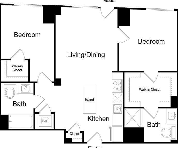 Serenity - B20 - 2 Beds - 2 Baths - 898 Sq. ft.