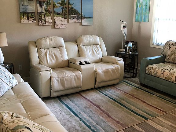 Living room with tile floor