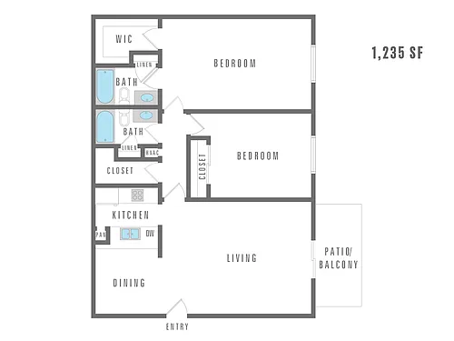 Floor plan 2 Bedroom 2 Bath