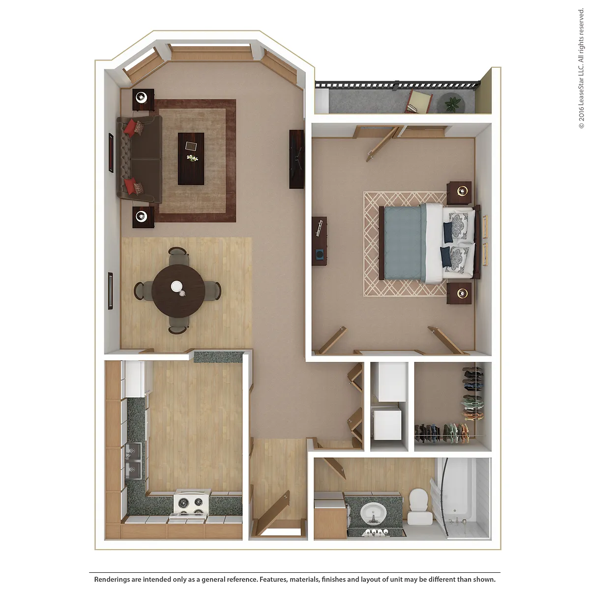 Floor plan 1 Bedroom - A1