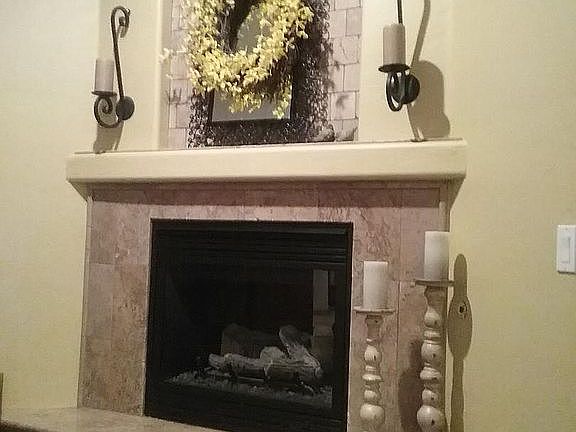 Living room gas fireplace