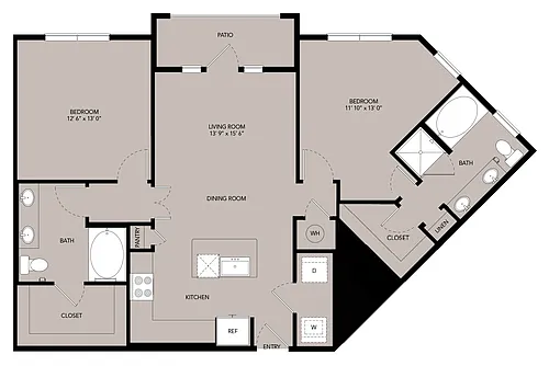 Floor plan B2-1166sf-B3.1