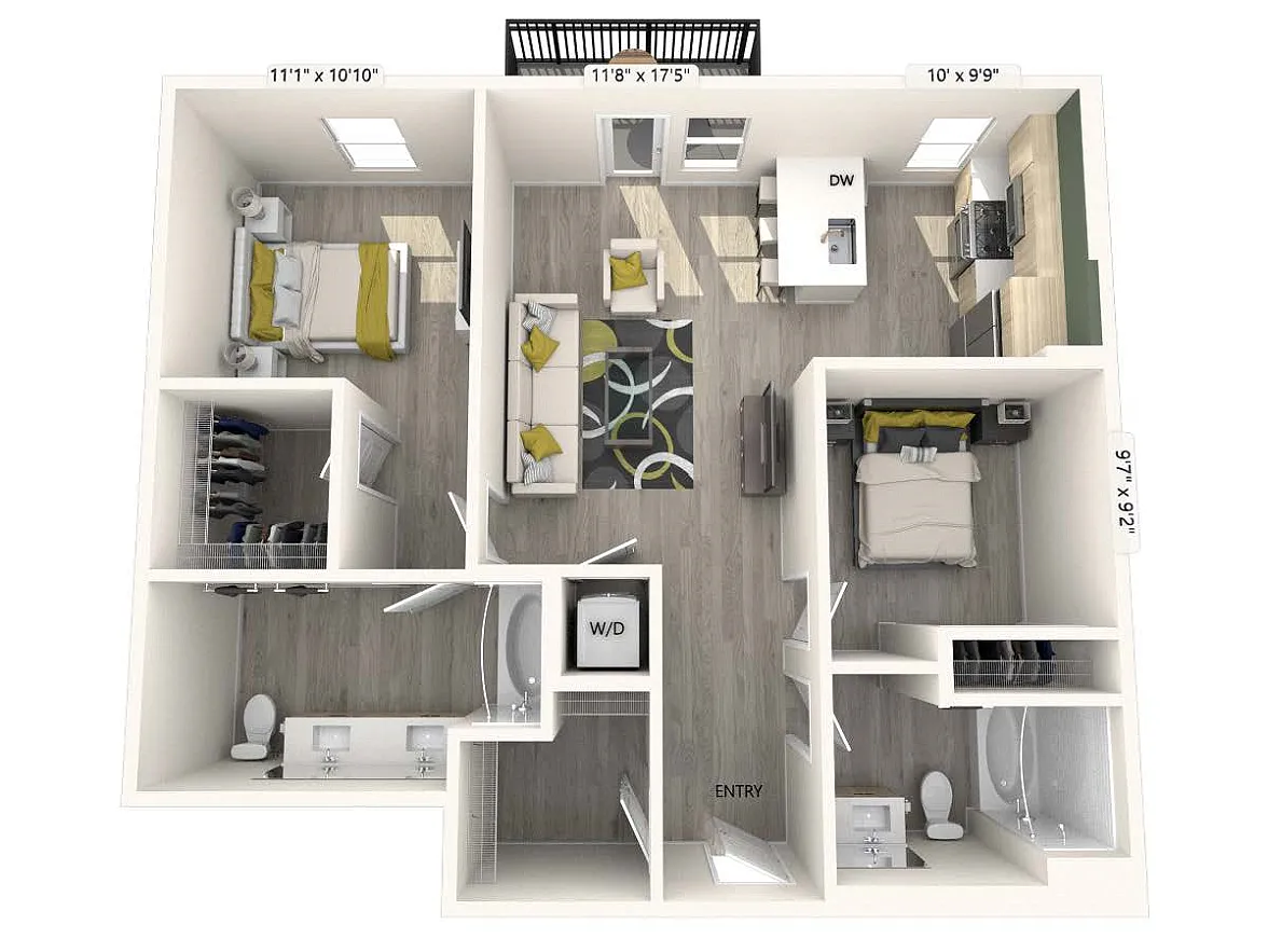 Floor plan B1-FinishI-1027sf