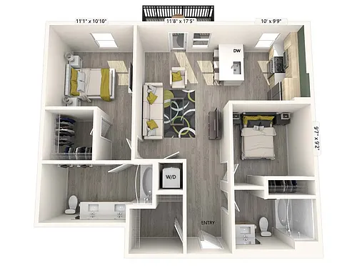 Floor plan B1-FinishI-1027sf
