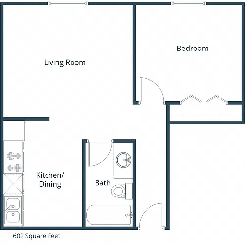 Floor plan One Bedroom 11B