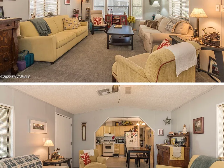 Beautiful bay window in the living room and shaded windows on both sides