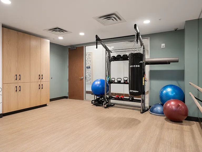 Our yoga/spin studio features plenty of space to spread out.