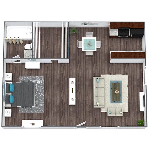 Floor plan S1: 0 Bed 1 Bath