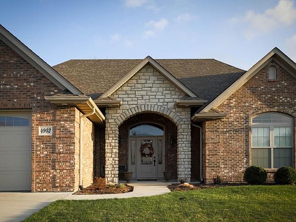 Stone and brick front.