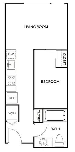 Floor plan Open 1x1 B2
