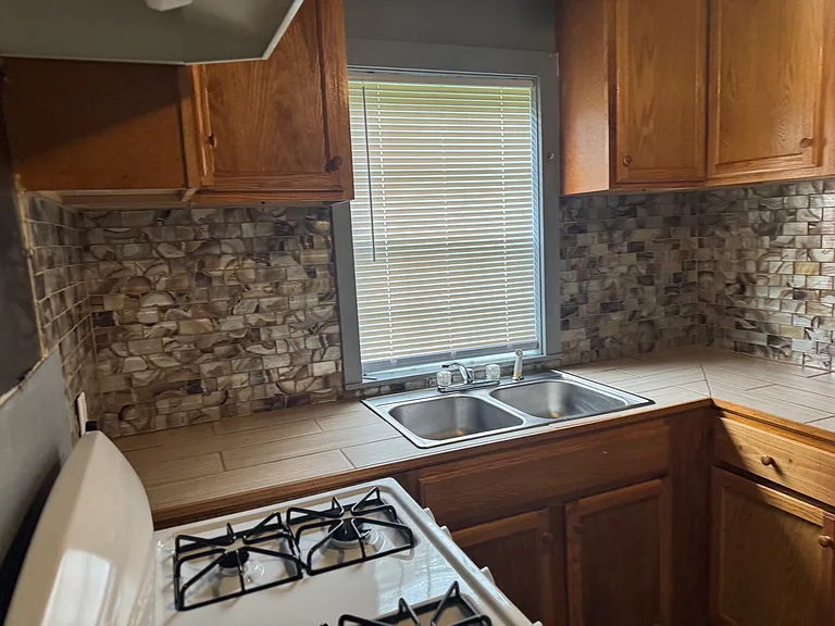 Kitchen with new gas range