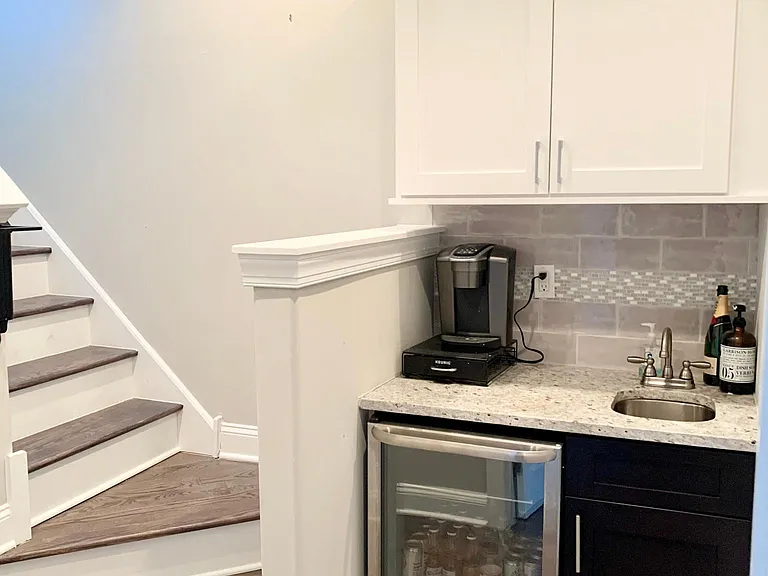 Wet bar/coffee station leading to roof deck - 3rd floor
