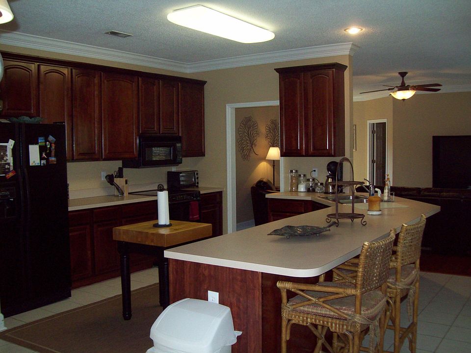 Cherry Cabinets & Ceramic Tile Flooring