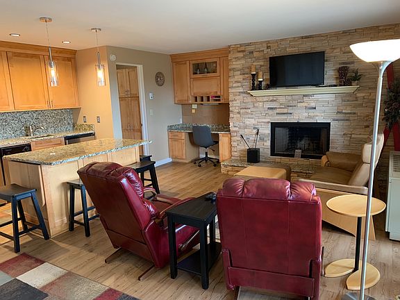 All furnishings included. Fireplace uses presto logs.