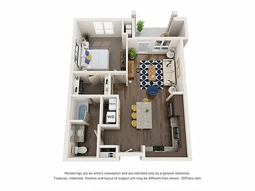 Floor plan 1X1 B