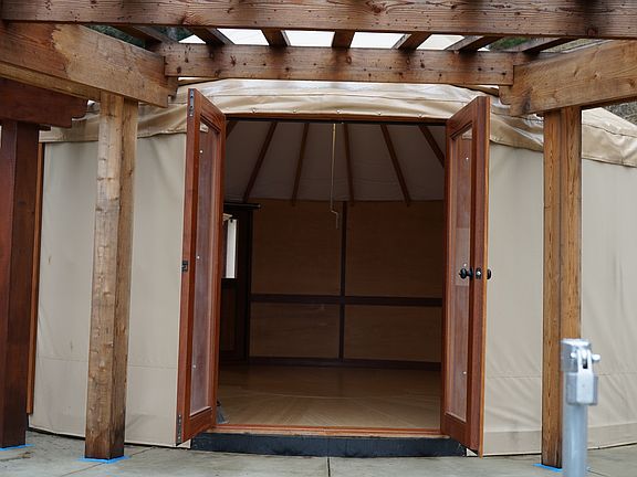 French door entry to primary yurt