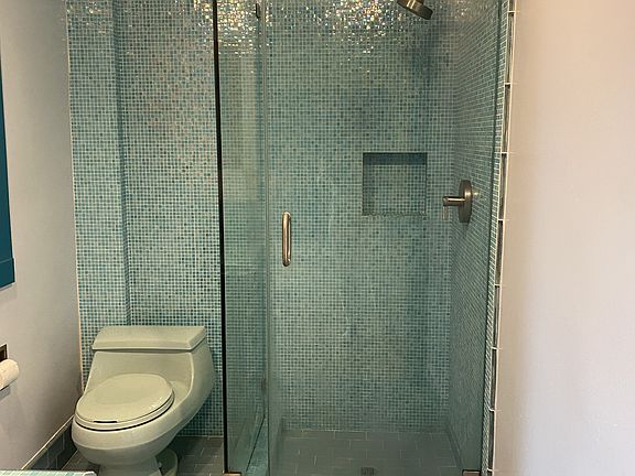 Beautiful tile in bathroom.