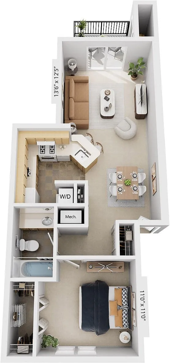 Floor plan One Bedroom