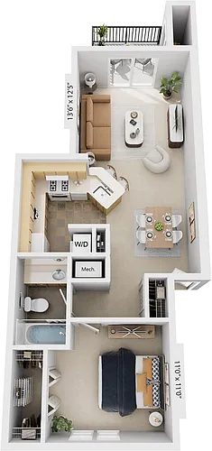 Floor plan One Bedroom