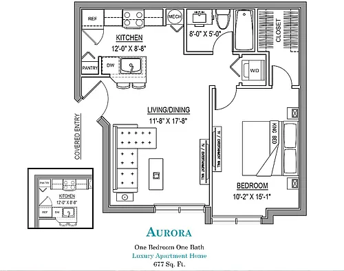 Floor plan 1 Bed 1 Bath