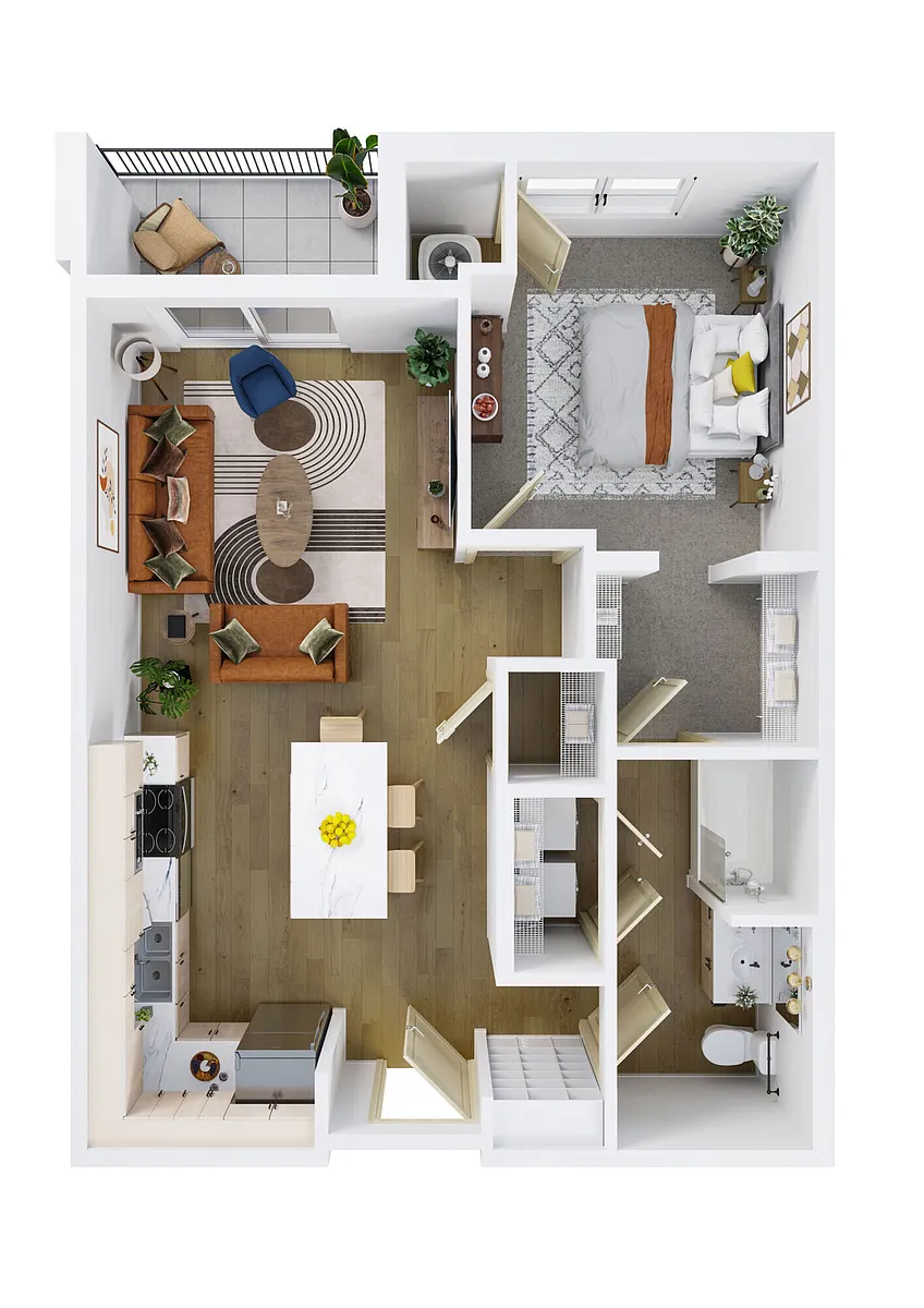 Floor plan 1X1-V