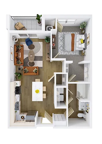 Floor plan 1X1-V
