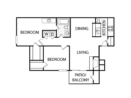 Floor plan 2 Bed 1 Bath